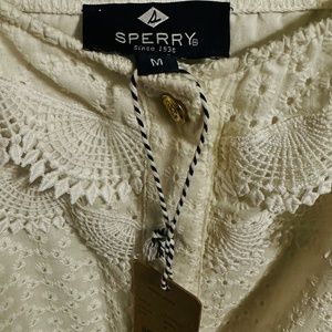 Eyelet Lace Cotton Blend Sperry Romper